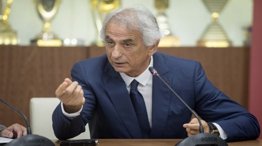 Bosnian coach Vahid Halilhodzic speaks during a press conference in the capital Rabat on August 15, 2019, after signing on as the new coach of the Moroccan national football. (Photo by FADEL SENNA / AFP)