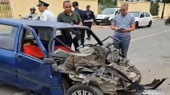 كسيدة خايبة سيفطات مول بيكالا للمستعجلات بعد اصطدام جوج طوموبيلات
