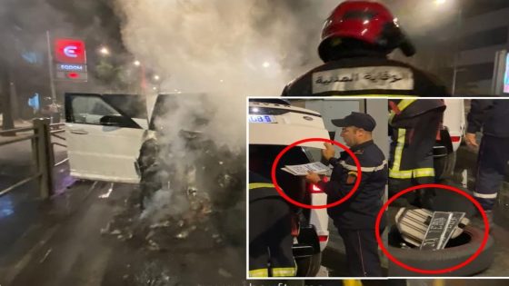 خط_ير.. سيارة “رونج” أجنبية تحرقات و أثناء إخماد الحريق لقاو لوحات ترقيم عديدة مخبأة داخلها