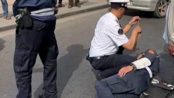 سائق موطور د الشينوا ضرب بوليسي سيفطو للسبيطار و هرب