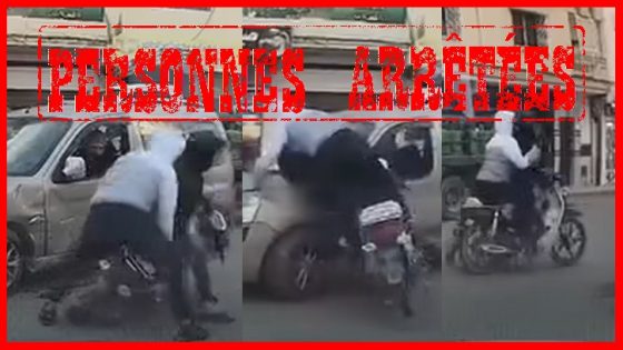 البوليس د فاس طيحوا جوج مشرملين سرقو امرأة و ضربو طوموبيل و هربوا و الكاميرا شداتهم