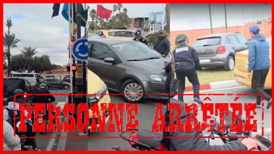 محاولة دهس شرطي تطيح بسائق ان درايف متهور