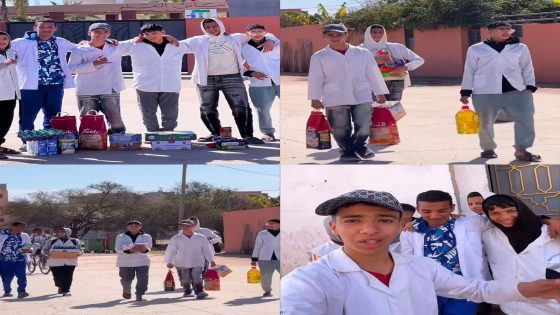 تلاميذ مرضيين جمعوا مواد غذائية لمنظفة المؤسسة وطالبوا تلاميذ المغرب يديروا نفس المبادرة