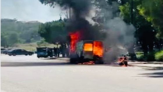 يا ربي السلامة : عافية مفاجئة شعلات فطوموبيل ديال بيع القهوة