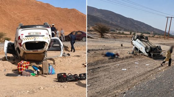 اصطدام عنيف بين طاكسي كبير وطوموبيل كيخلف 5 قتلـ.ـى