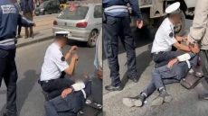 موطور ضرب بوليسي وهو كيقوم بمهامو وسيفطو المستعجلات